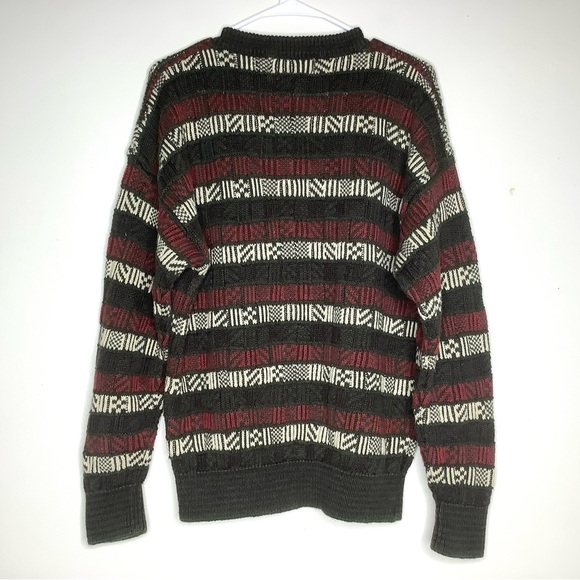 < Vintage Stone Haven Striped Knit Grandpa Sweater > - Picture 5 of 5